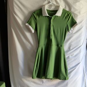 WeWoreWhat Olive Green Polo Dress with White Collar